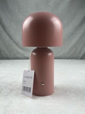 Livabliss Umbra Accent Table Lamp Cordless Modern Pink Metal 10” New